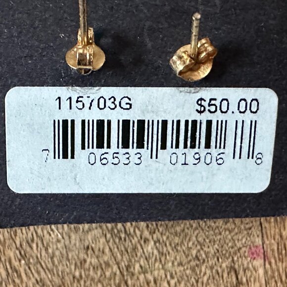 Aqua Gold Knot Earrings - Picture 3 of 3